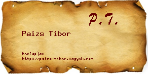Paizs Tibor névjegykártya